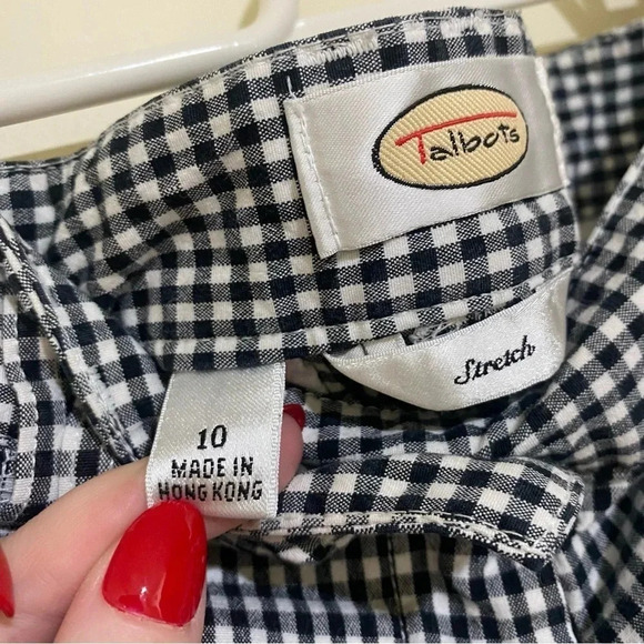 Womens Talbots Brand Bermuda Length Black and White Gingham Print Shorts Size 10 - Picture 7 of 14